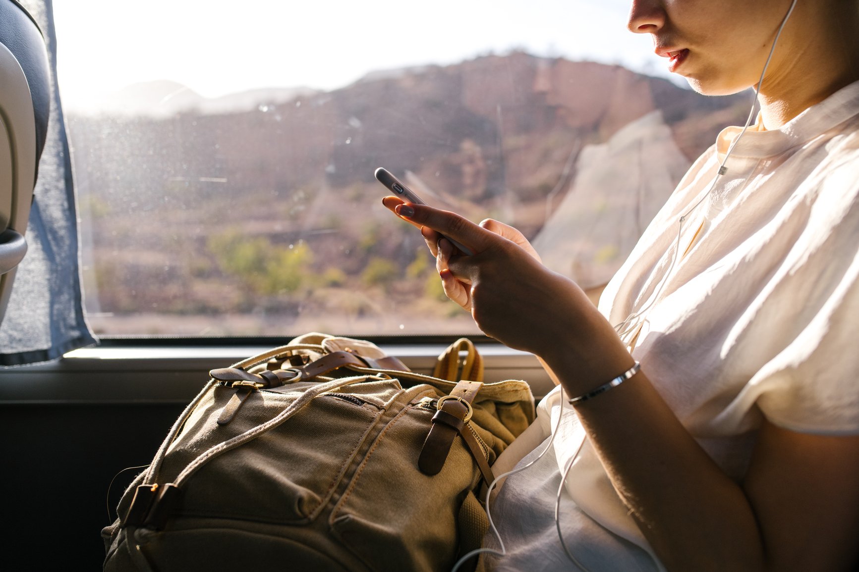 headphones woman train